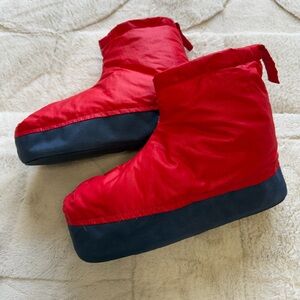 VINTAGE 70s! North Face Goose Down Red Puffer Platform Booties Fits 8-10